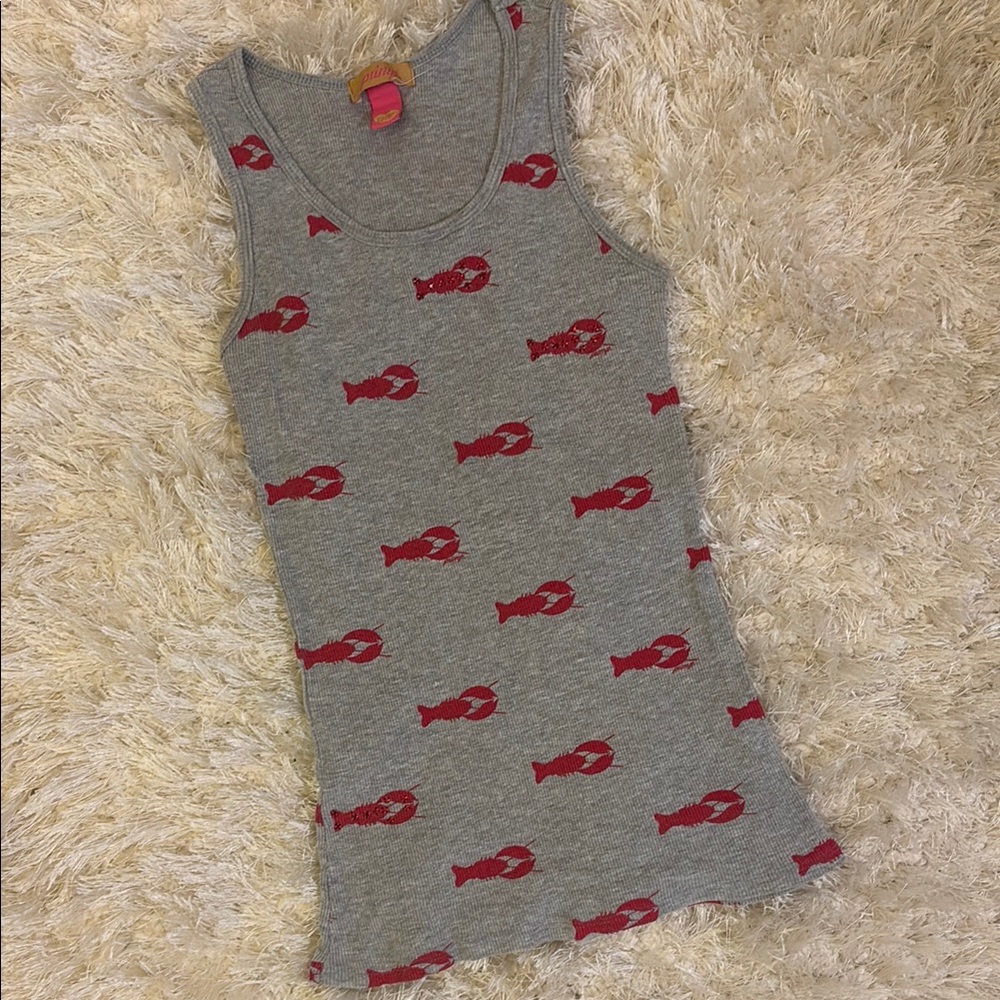 Primp Gray and Red Lobster Tank Top